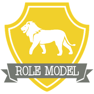 house role model crest- gold lion 